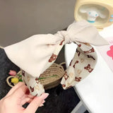 Colorful Bee Stripe Women Headband Wide Edge Fabric Knot Hair Band