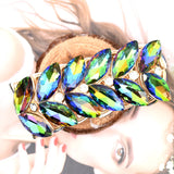 Colorful Crystal Large Bracelet Adjustable Glamour Cuff Elastic Rope