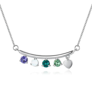 Crystal Heart Pendant Necklace 925 Sterling Silver Wedding Jewelry