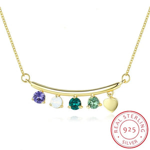 Crystal Heart Pendant Necklace 925 Sterling Silver Wedding Jewelry