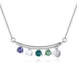 Crystal Heart Pendant Necklace 925 Sterling Silver Wedding Jewelry