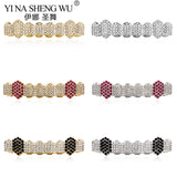 Colorful Crystal Teeth Grillz Zircon Body Jewelry Set Hip Hop Dental Grills
