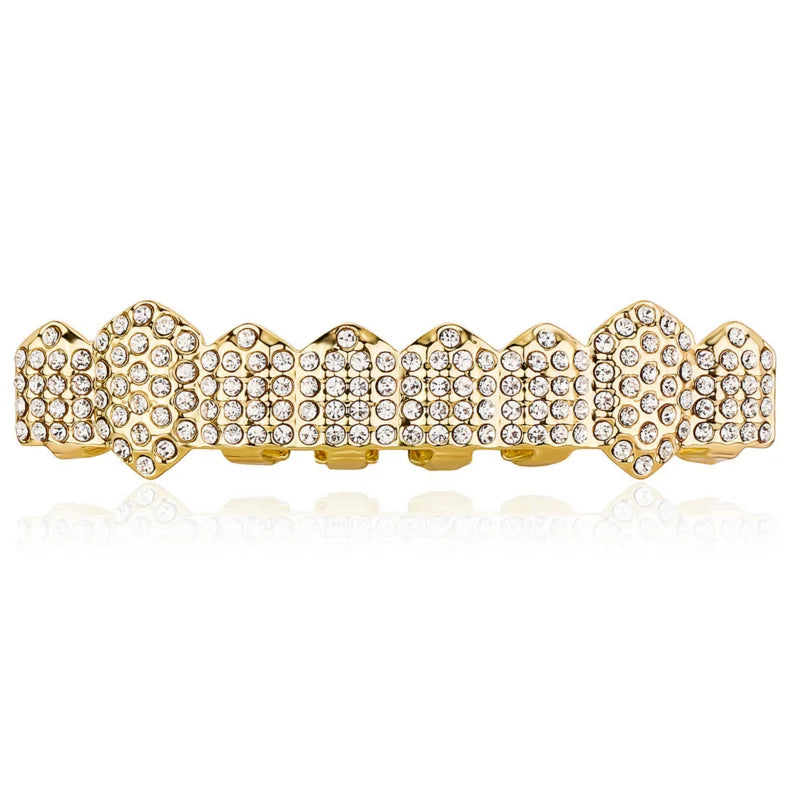 Colorful Crystal Teeth Grillz Zircon Body Jewelry Set Hip Hop Dental Grills