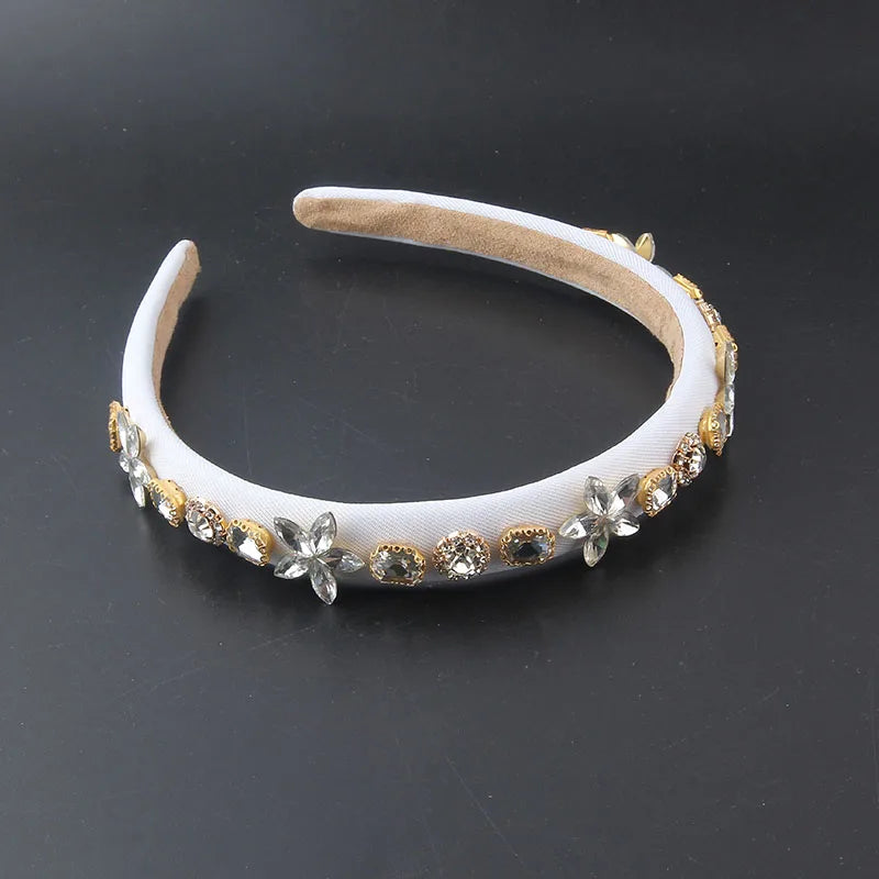 Baroque Headband with Colorful Crystals and Sponge Rhinestones