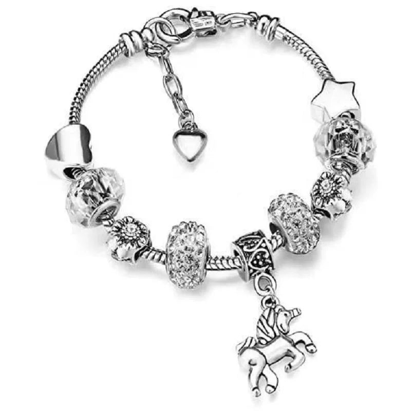 Colorful Animal Pendant Bracelet for Girls - Cartoon Style Children's Bracelet