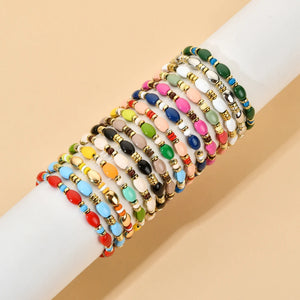 Colorful DIY Rainbow Bracelet Tila Bracelets for Women Beads Jewelry Boho Summer
