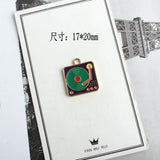 50pcs Rainbow Heart Game Console Charms Enamel Alloy Oil Drop Earring Pendants