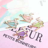 50pcs Rainbow Heart Console Charms Enamel Alloy Oil Drop Earring Pendants