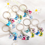 Colorful Enamel Butterfly Keychain for Man Women Bag Accessories