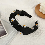 Colorful Flower Printed Women Headband Wide Edge Fabric Knot Hair Band