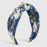 Colorful Flower Printed Women Headband Wide Edge Fabric Knot Hair Band
