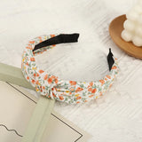 Colorful Flower Printed Women Headband Wide Edge Fabric Knot Hair Band