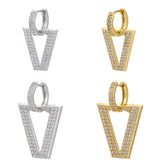 Colorful Geometric Triangle Hoop Earring Neon CZ Cubic Zirconia Ear Ring