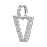 Colorful Geometric Triangle Hoop Earring Neon CZ Cubic Zirconia Ear Ring