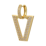 Colorful Geometric Triangle Hoop Earring Neon CZ Cubic Zirconia Ear Ring