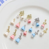Resin Flower Charms Silver Tone Alloy Accessory 20pcs