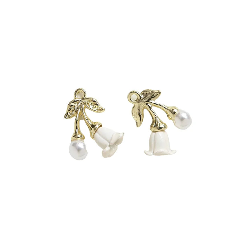 Resin Flower Charms Silver Tone Alloy Accessory 20pcs