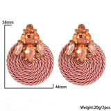 Round Rhinestone Earrings for Christmas Crystal