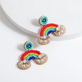 Bohemian Seed Bead Dangle Earrings Colorful Statement Jewelry Gift