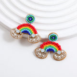 Bohemian Seed Bead Dangle Earrings Colorful Statement Jewelry Gift