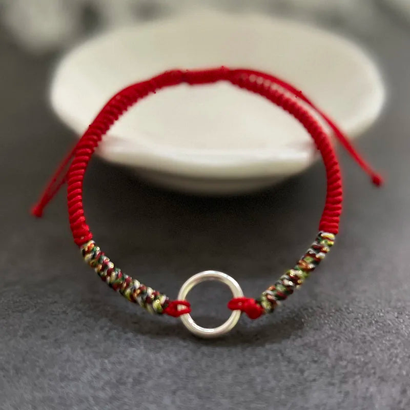Colorful Thread Bracelets 925 Sterling Silver Charm Bracelet