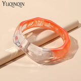 Colorful Wide Cuff Bangles Acrylic Punk Bracelet Gothic Charms Irregular Jewelry
