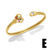Colorful Zircon Flower Copper Bracelet Women's Jewelry