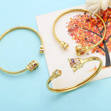 Colorful Zircon Flower Copper Bracelet Women's Jewelry