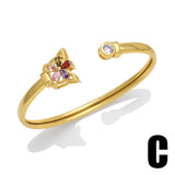 Colorful Zircon Flower Copper Bracelet Women's Jewelry
