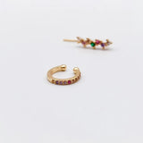 Colourful Zircon Clip Earrings Women Wedding Accessories