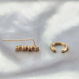 Colourful Zircon Clip Earrings Women Wedding Accessories
