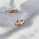 Colourful Zircon Clip Earrings Women Wedding Accessories