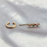 Colourful Zircon Clip Earrings Women Wedding Accessories