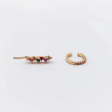 Colourful Zircon Clip Earrings Women Wedding Accessories