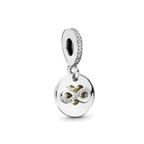 Comb & Scissors Pendant Dangle Charm Silver Bracelet For Girl