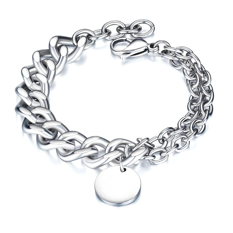 Cuban Chain Bracelet for Men Women Heavy Thick Stainless Steel Jewelry
