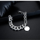 Cuban Chain Bracelet for Men Women Heavy Thick Stainless Steel Jewelry