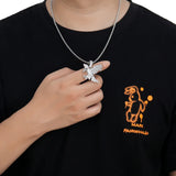Cubic Zircon Eagle Pendant Necklace Hip Hop Jewelry