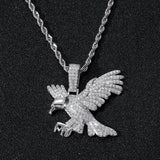 Cubic Zircon Eagle Pendant Necklace Hip Hop Jewelry
