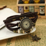 Women Punk Leather Bracelet Watch Cheap Red Green Wristwatches