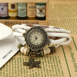 Women Punk Leather Bracelet Watch Cheap Red Green Wristwatches