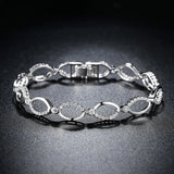 Hollow Out Oval CZ Stone Bracelet for Women