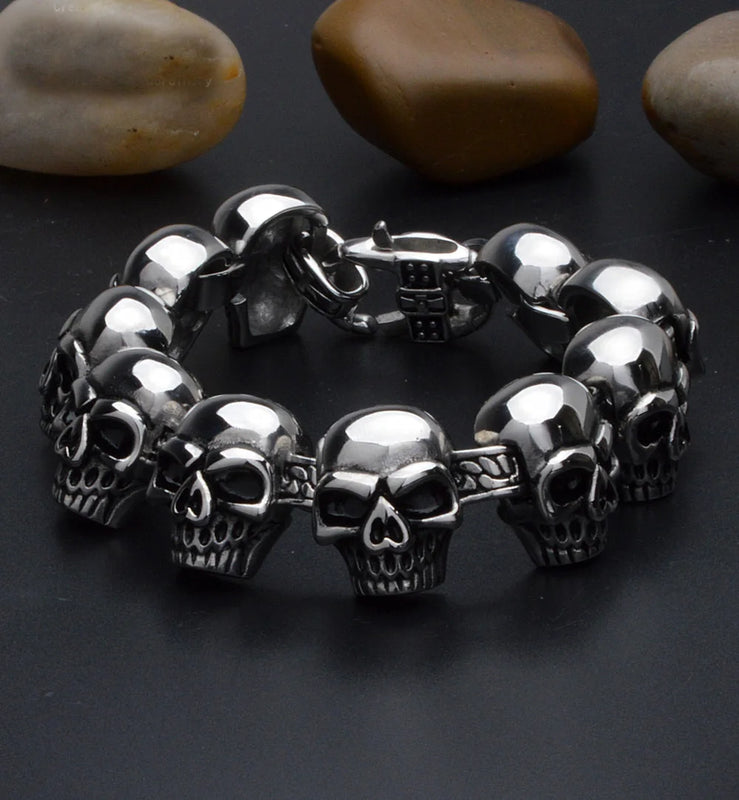 Adjustable Skull Bracelet 316 Stainless Steel High Jewelry