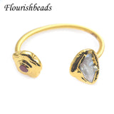 Copper Plated Pearl Red Agate Cuff Bangles Bracelets