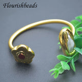 Copper Plated Pearl Red Agate Cuff Bangles Bracelets