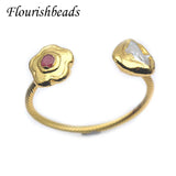 Copper Plated Pearl Red Agate Cuff Bangles Bracelets
