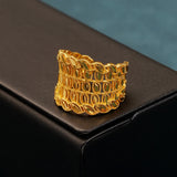 Ethnic Women's Flower Bangle Ring Set - Bridal Cuff Bracelet