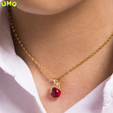 Gold-plated Red Necklace Women's