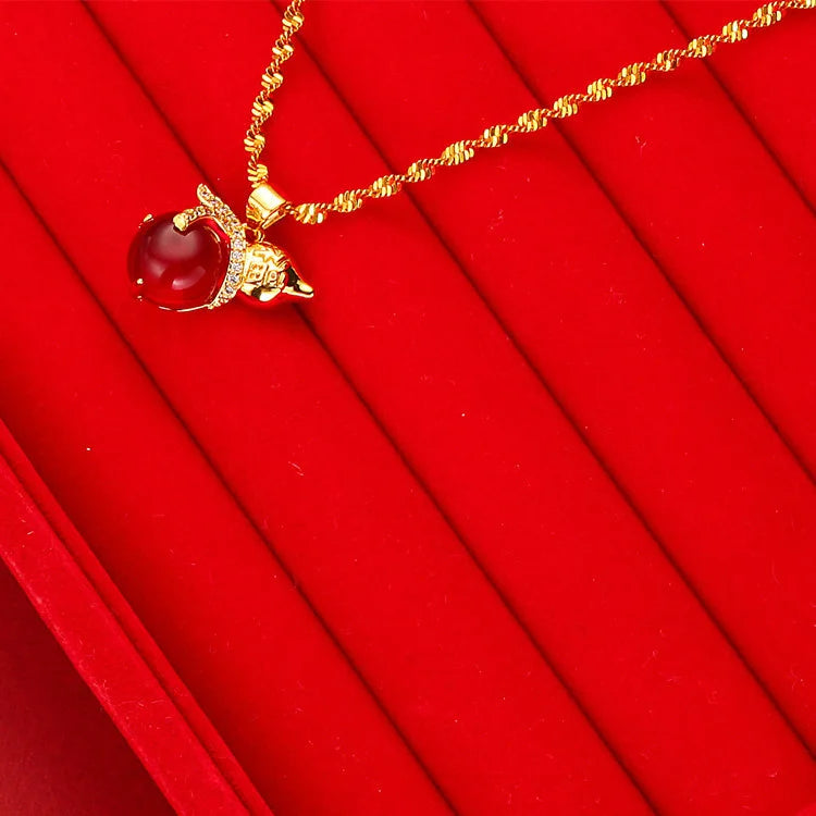 Gold-plated Red Necklace Women's