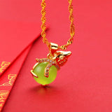 Gold-plated Red Necklace Women's